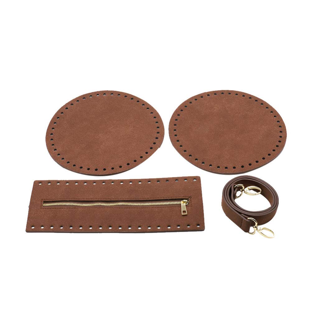 HEALLILY Knitting Crochet Bag Base with Holes - Leather Strap Insert Cushion for DIY Handbags & Shoulder Bags - Perfect for Coffee Shop Outings, Crafting and Fashion Accessories