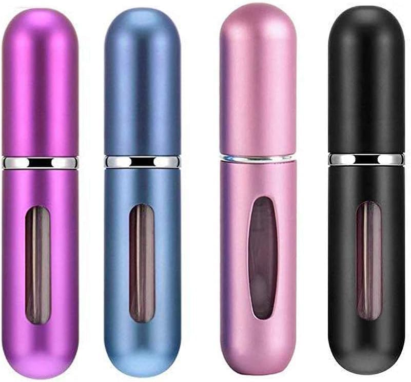 4Pcs Refillable Perfume Atomizer Travel Bottles - Ideal Swan Mini Empty Spray Bottles for Fragrance | Portable Perfume Containers for Women's Purse, Gym Bag & Vacation Essentials