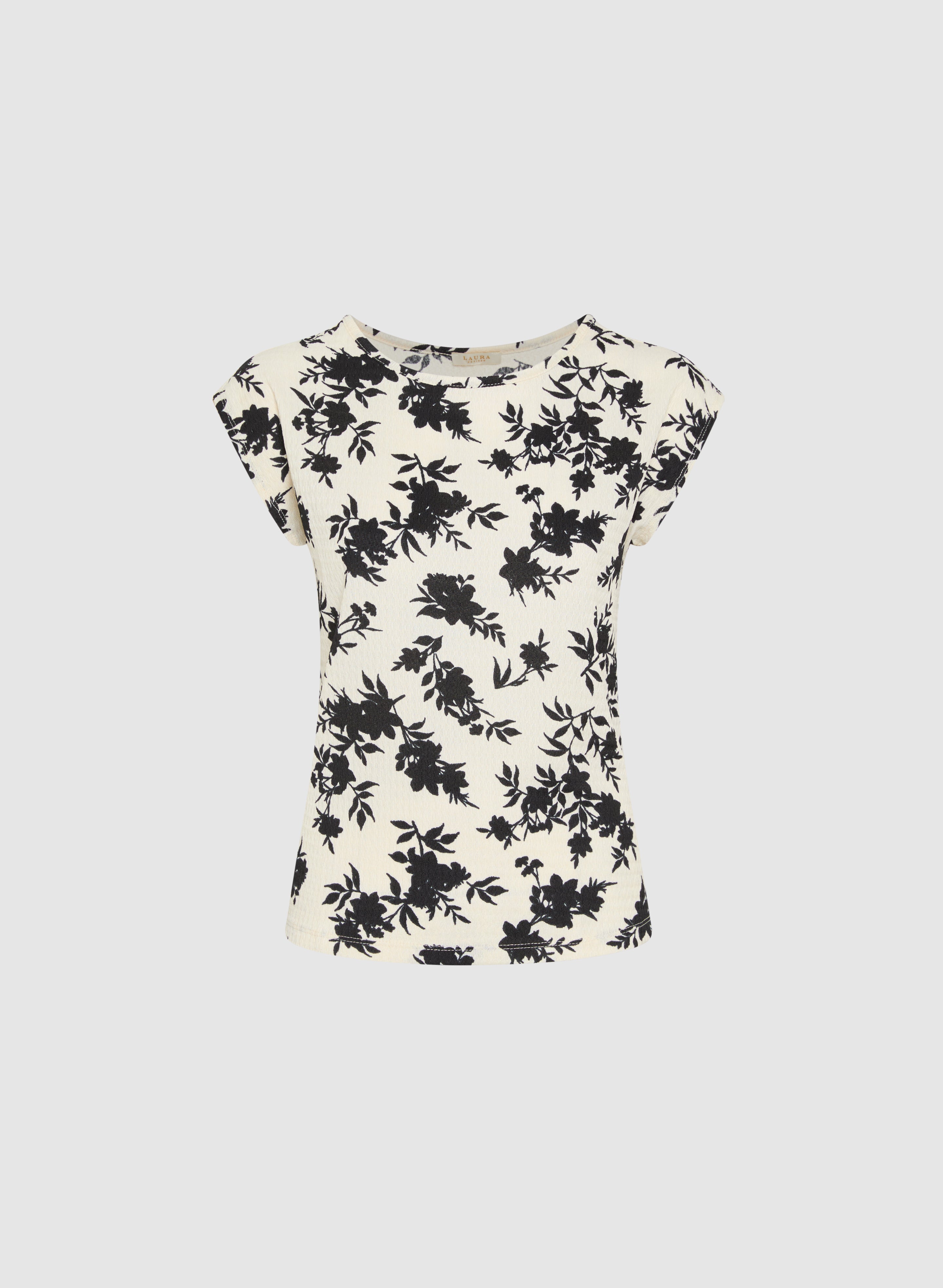 Floral Bubble Knit Top for Women - Stylish Loose Fit Blouse with 3/4 Sleeves - Perfect for Spring Outfits, Date Nights & Casual Wear
