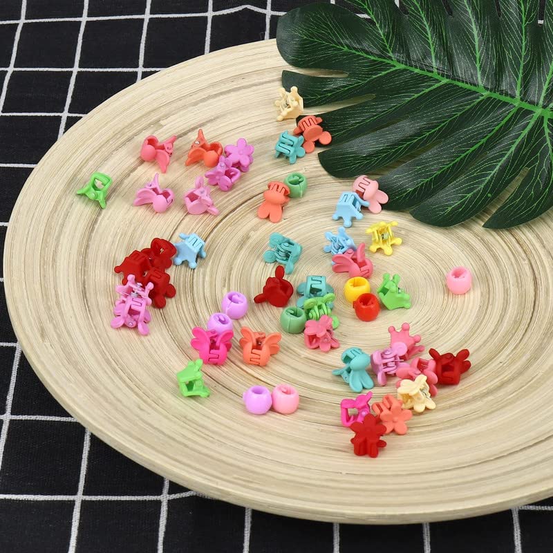 Staila 50PCS Mini Hair Claw Clips for Baby Girls - Flower Hair Barrettes for Kids, Teens & School Girls (50 Count) - Perfect for School, Parties & Everyday Hairstyles