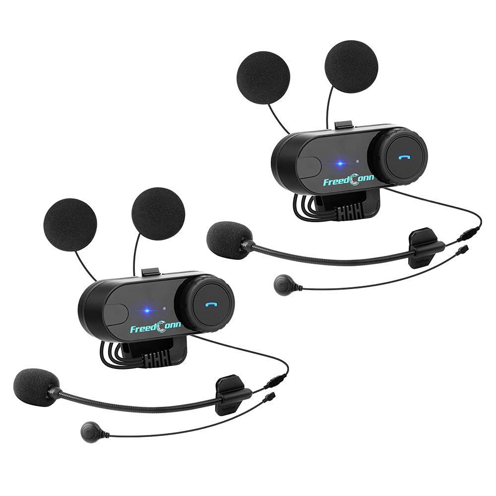 FreedConn Motorcycle Bluetooth Headset - Wireless Waterproof Helmet Communication System with FM Radio, 800M Intercom & Dual Rider Connectivity - Ideal for Motorcycle Riding, Skiing & Outdoor Adventures