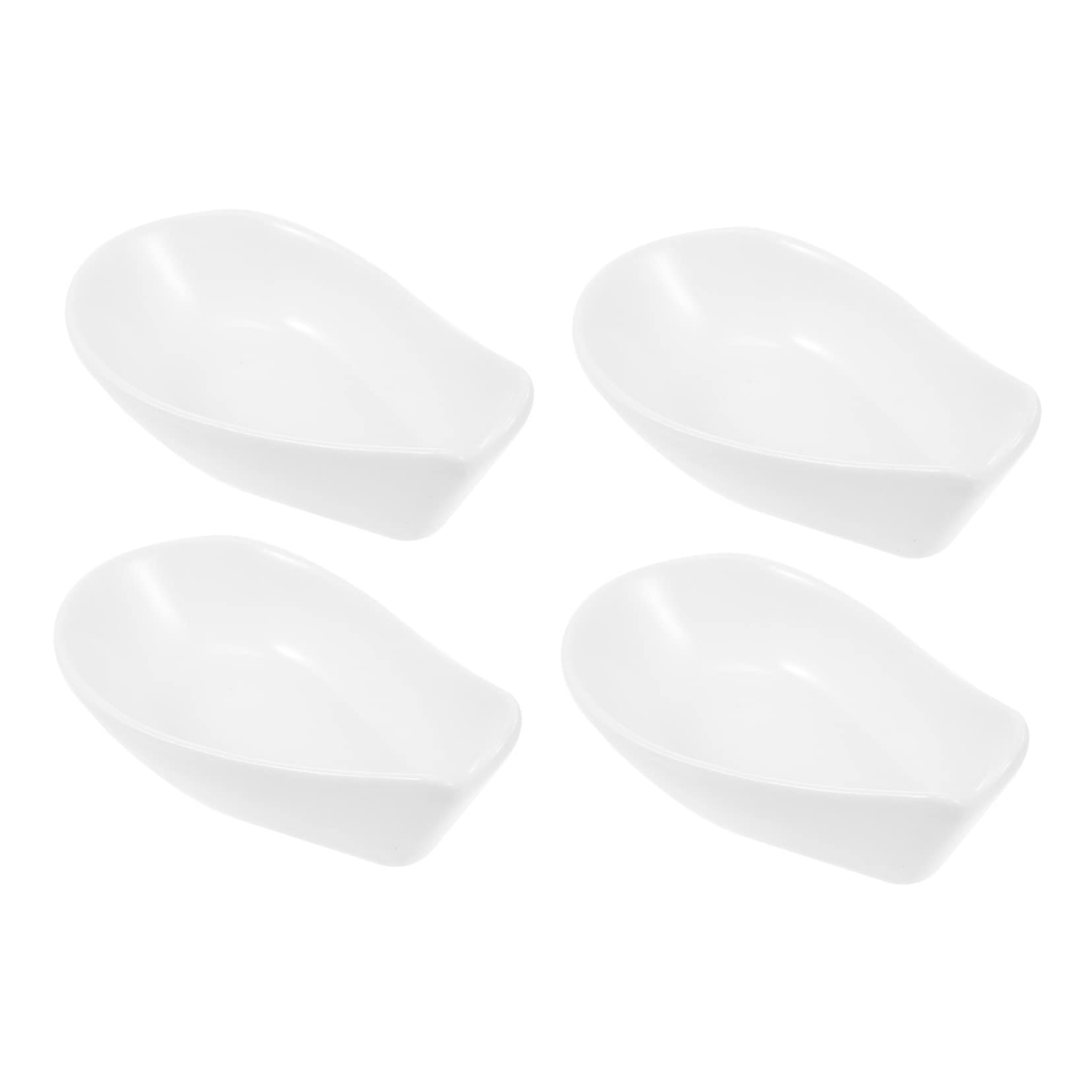 STOBAZA 4-Piece White Ceramic Spoon Holder Stand - Kitchen Utensil Organizer for Cooking Spoons, Ladles & Cutlery - Perfect for Dining Table, Countertop & Kitchen Storage