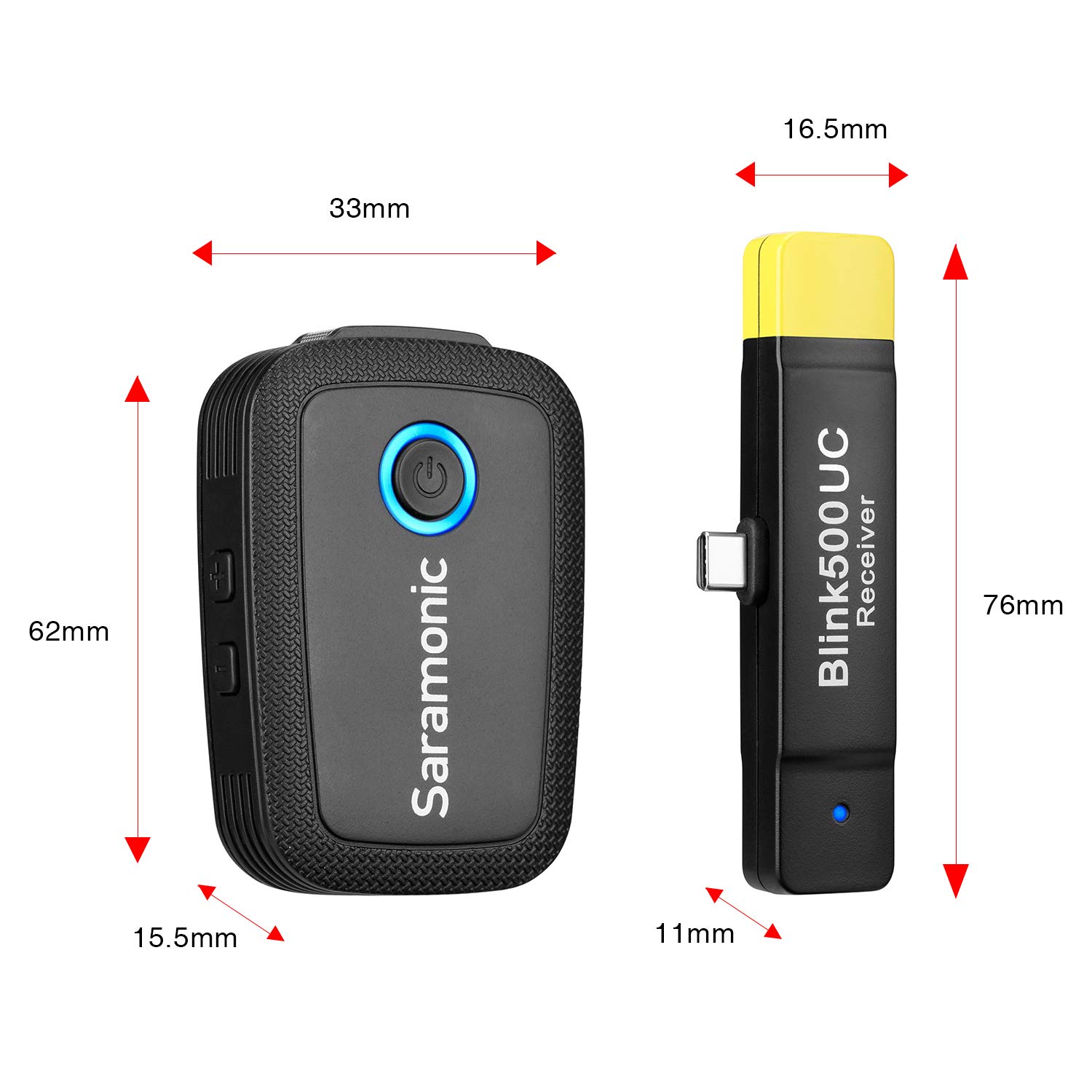 Saramonic Blink500 B5 2.4GHz Wireless Lavalier Microphone System - Ultra Compact USB-C Receiver for Android, iPhone, DSLR | Perfect for YouTube, Vlogging, Live Streaming & Interviews