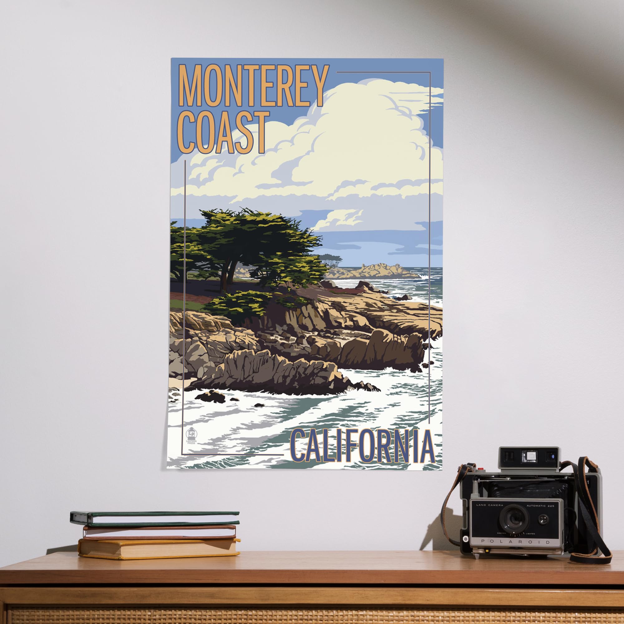 Lantern Press 16x24 Inch Giclee Art Print - Monterey Coast California Cypress Trees Landscape Wall Decor - Perfect for Living Room, Bedroom & Office