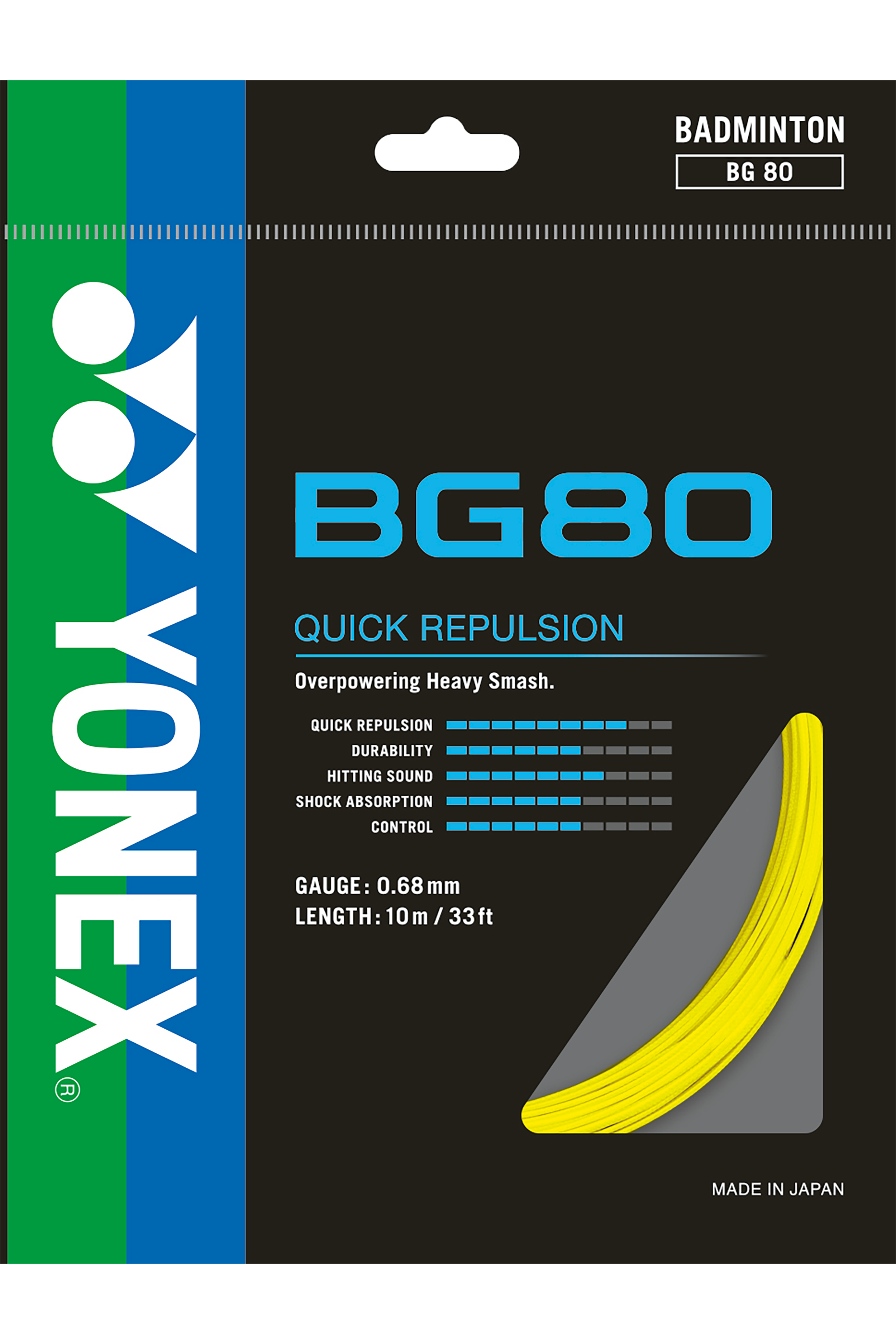 Yonex BG 80 Premium Badminton String - High Performance, Durable & Control for Competitive Play | Perfect for Tournaments & Professional Players