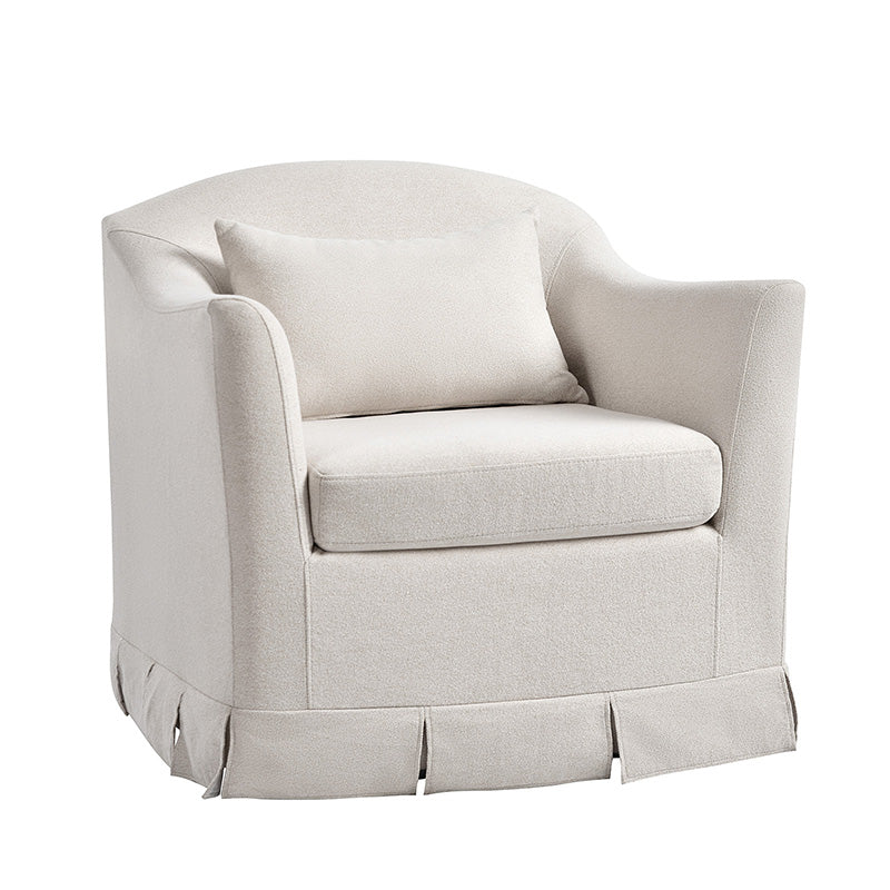 Sara Armchair with Removable Slipcover & Box Pleated Skirt - Modern Living Room Accent Chair for Home, Office, or Reading Nook