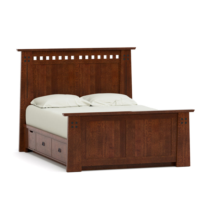 Highlands Platform Storage Bed Frame with Underbed Drawers - Modern Wooden Bed with Ample Storage Space for Bedroom, Guest Room, or Small Apartments