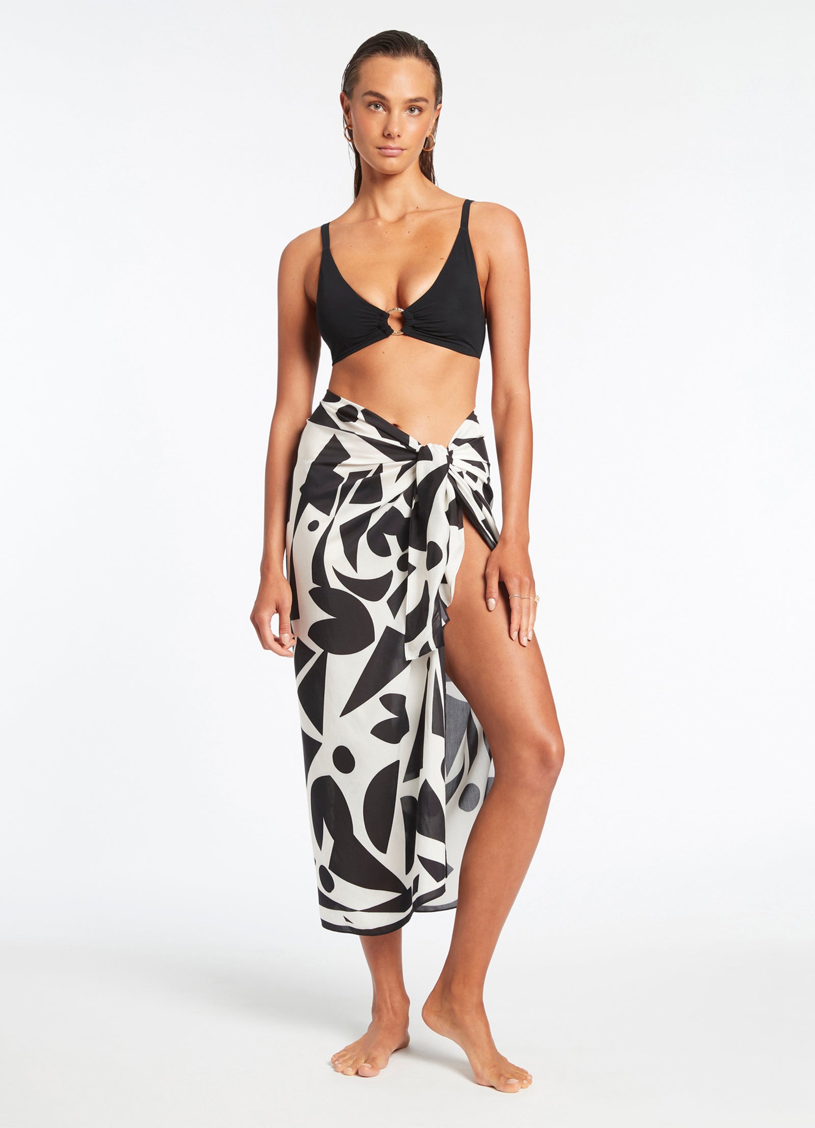 D'Orsay Sarong - Elegant Cream Wrap Skirt for Women - Perfect for Beach, Pool, and Summer Vacations