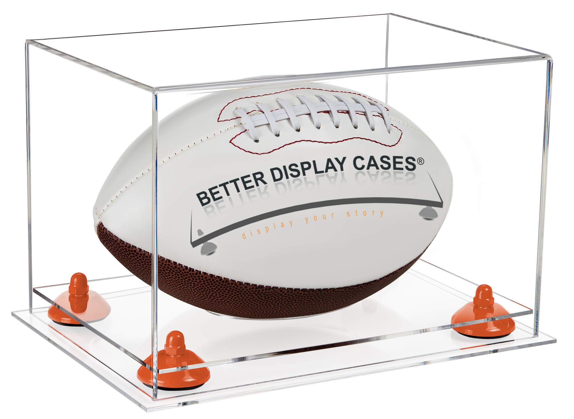 Premium Acrylic Football Display Case with Risers - Full Size Clear Protective Showcase for Collectibles & Memorabilia - Perfect for Home Decor, Man Cave, Sports Fan Gifts, and Trophy Display