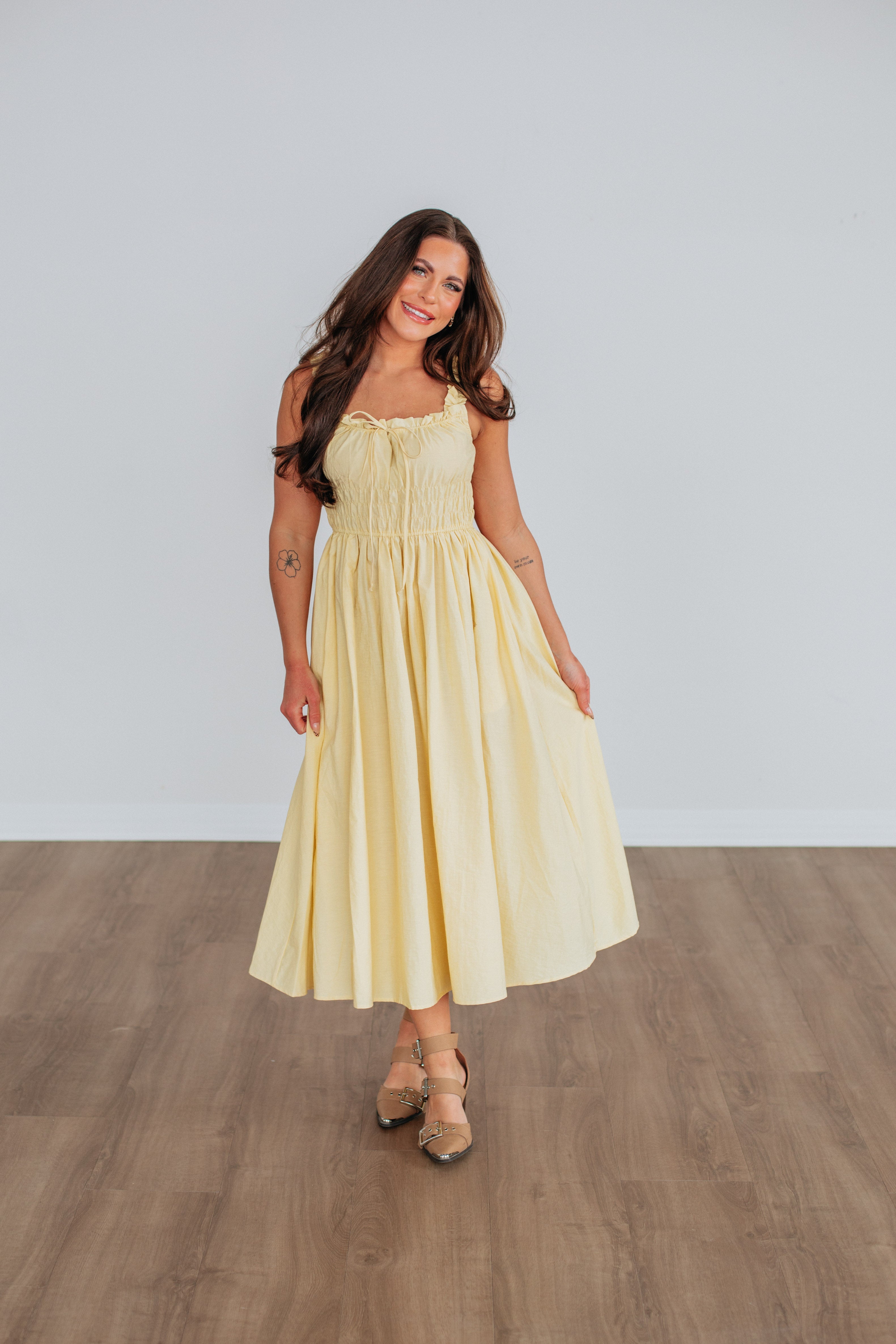 Daphne Dress for Women - Elegant Flowy Midi Dress with Floral Print | Perfect for Summer, Weddings & Casual Outings