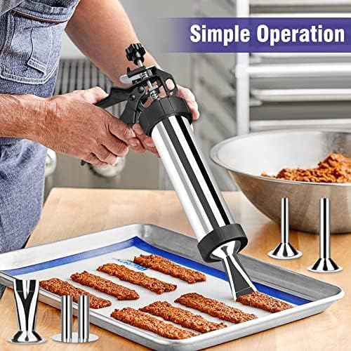 Professional Stainless Steel Beef Jerky Gun Kit - Large Capacity Jerky Maker & Cannon for Homemade Meat Snacks | Perfect for Camping, Hiking, and Outdoor Adventures