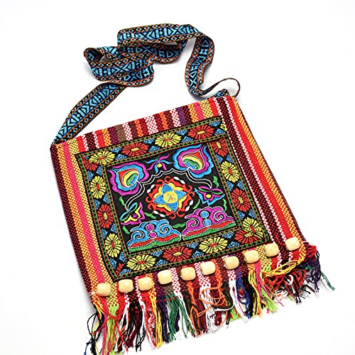 Vintage Boho Embroidery Crossbody Bag - Retro Ethnic Shoulder Bag with Tassels for Women | Perfect for Music Festivals, Travel & Boho Fashion