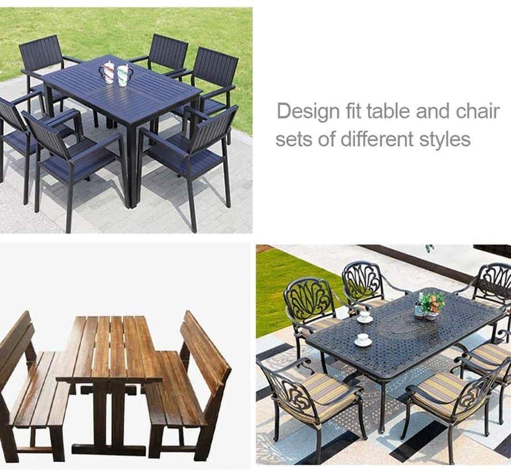 Waterproof 242x162x100cm Outdoor Garden Furniture Cover - Heavy Duty Patio Table Protector, Dustproof & UV Resistant Rectangle Tarpaulin for Sun, Rain, Snow (Silver/Black) - Perfect for Backyard, Deck, and Poolside Use