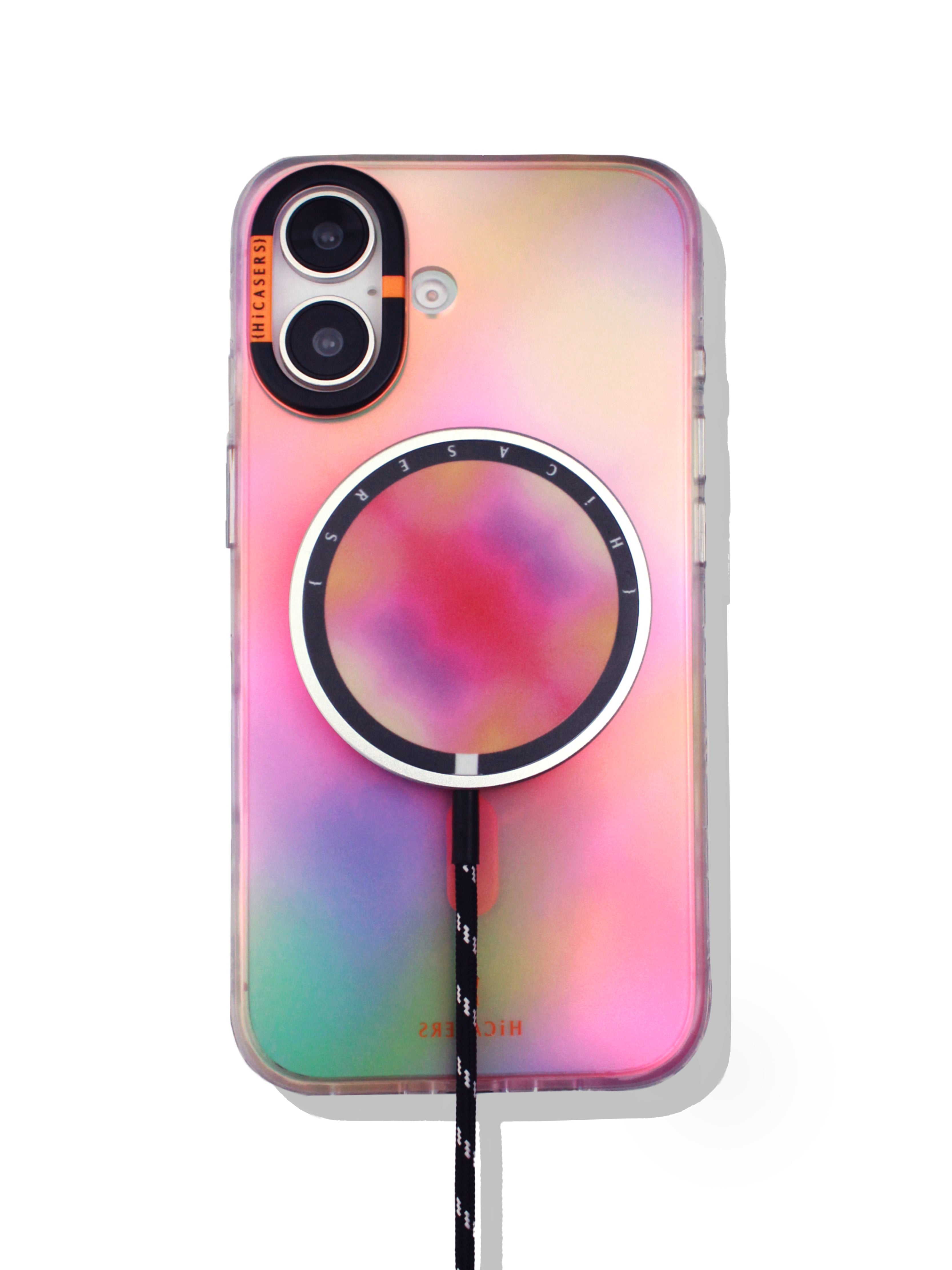Midday Bliss Wireless Charger - Magsafe Compatible Fast Charging Pad in Orange | Perfect for iPhone, AirPods & Qi Devices | Home, Office & Travel Use