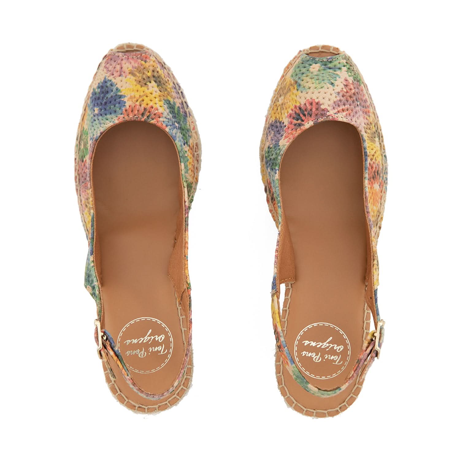 Women's Multicolor Peep Toe Wedge Espadrille Sandals - Comfortable Summer Beach & Casual Outing Shoes