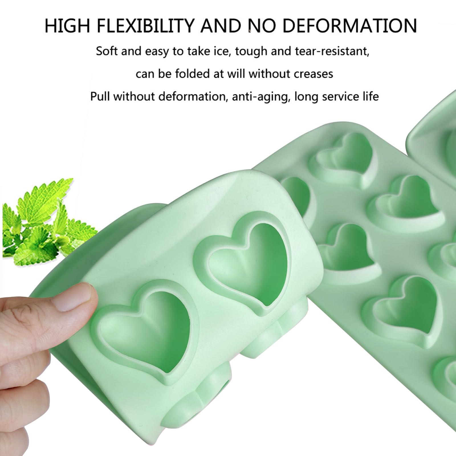 3-Pack Silicone Ice Cube Trays - Peach Heart Shaped Molds for Whiskey, Cocktails, Beverages, Pudding & Chocolate - Perfect for Parties, Home Bars & Kitchen Use