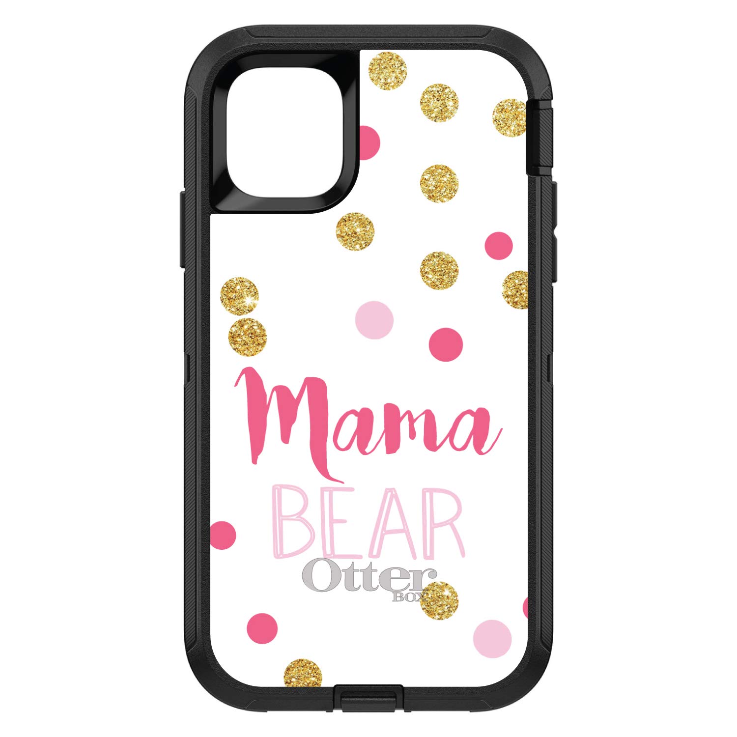 DistinctInk iPhone 13 Pro MAX Case (6.7 Inch) - Heavy Duty Protective Phone Cover with Shockproof Design - Pink White Gold Mama Bear Style - Perfect for Outdoor Activities, Work & Daily Use