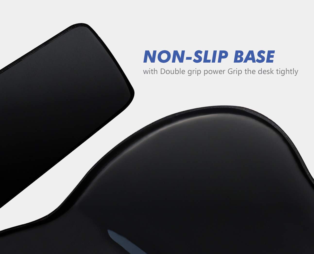 Ergonomic Mouse Pad with Gel Wrist Rest Support - Non-Slip PU Base Gaming Mouse Pad Set for Computer, Laptop, Home & Office Use - Perfect for Work, Gaming and Travel (Black)