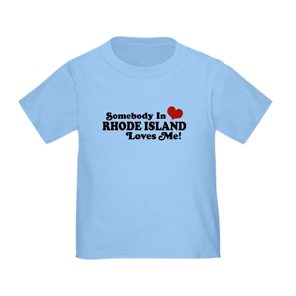 Somebody in Rhode Island Loves Me Toddler T-Shirt - Cute Graphic Tee for Babies & Kids - Perfect for Family Vacations, Birthday Gifts & Photo Shoots