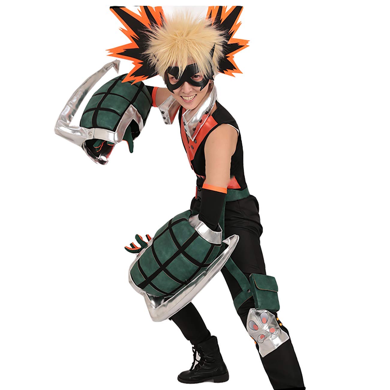 Katsuki Bakugo My Hero Academia Cosplay Costume Full Set - Battle Uniform Outfit for Halloween, Comic Con & Anime Conventions