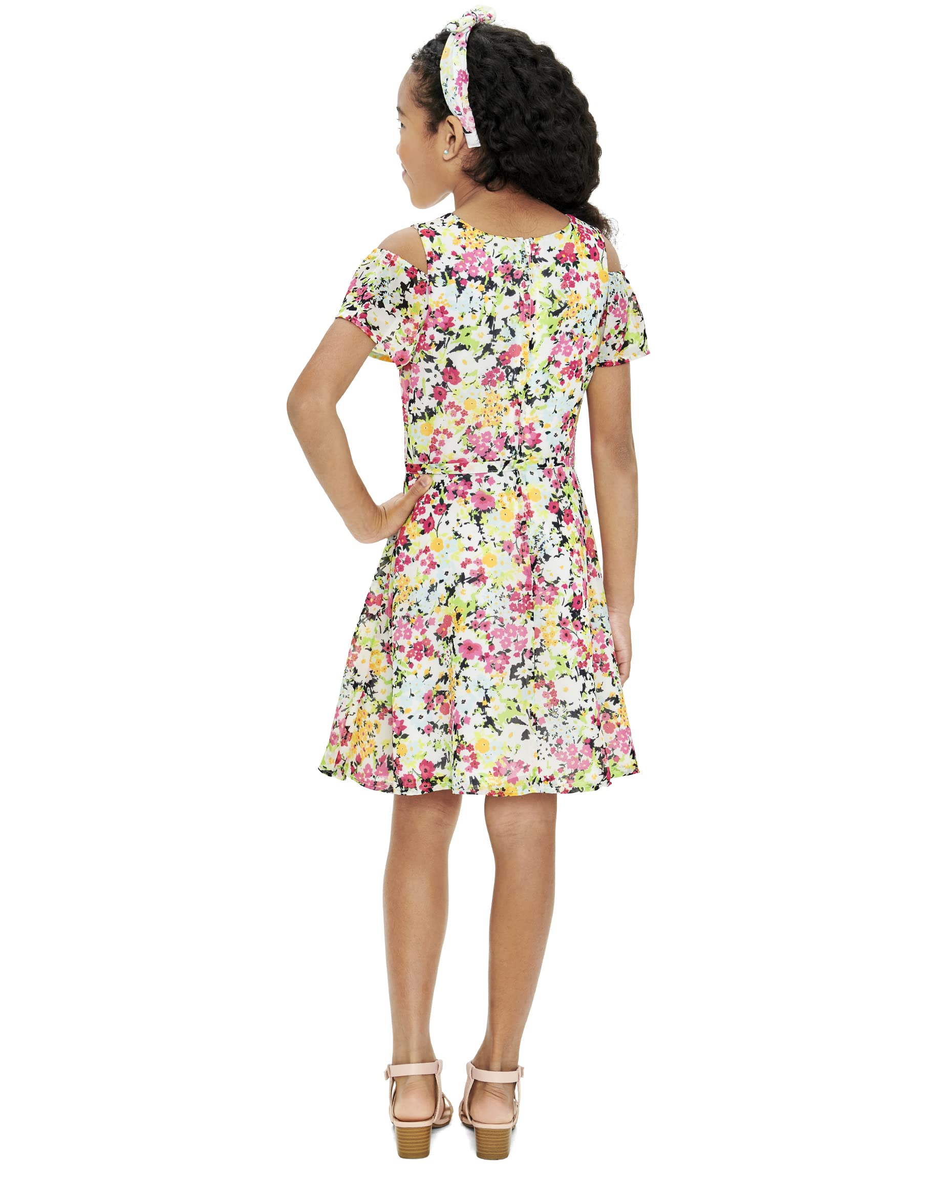 The Children's Place Girls' Floral Off Shoulder Dress - Summer Party Outfit for Toddler & Kids, Perfect for Birthday, Beach & Family Photos