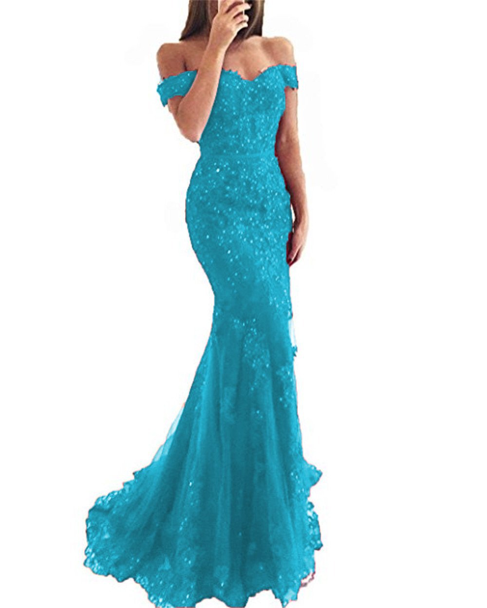 OYISHA Women's Off The Shoulder Mermaid Prom Dress - Cap Sleeve Satin Evening Gown for Formal Events, Homecoming, Pageants & Special Occasions