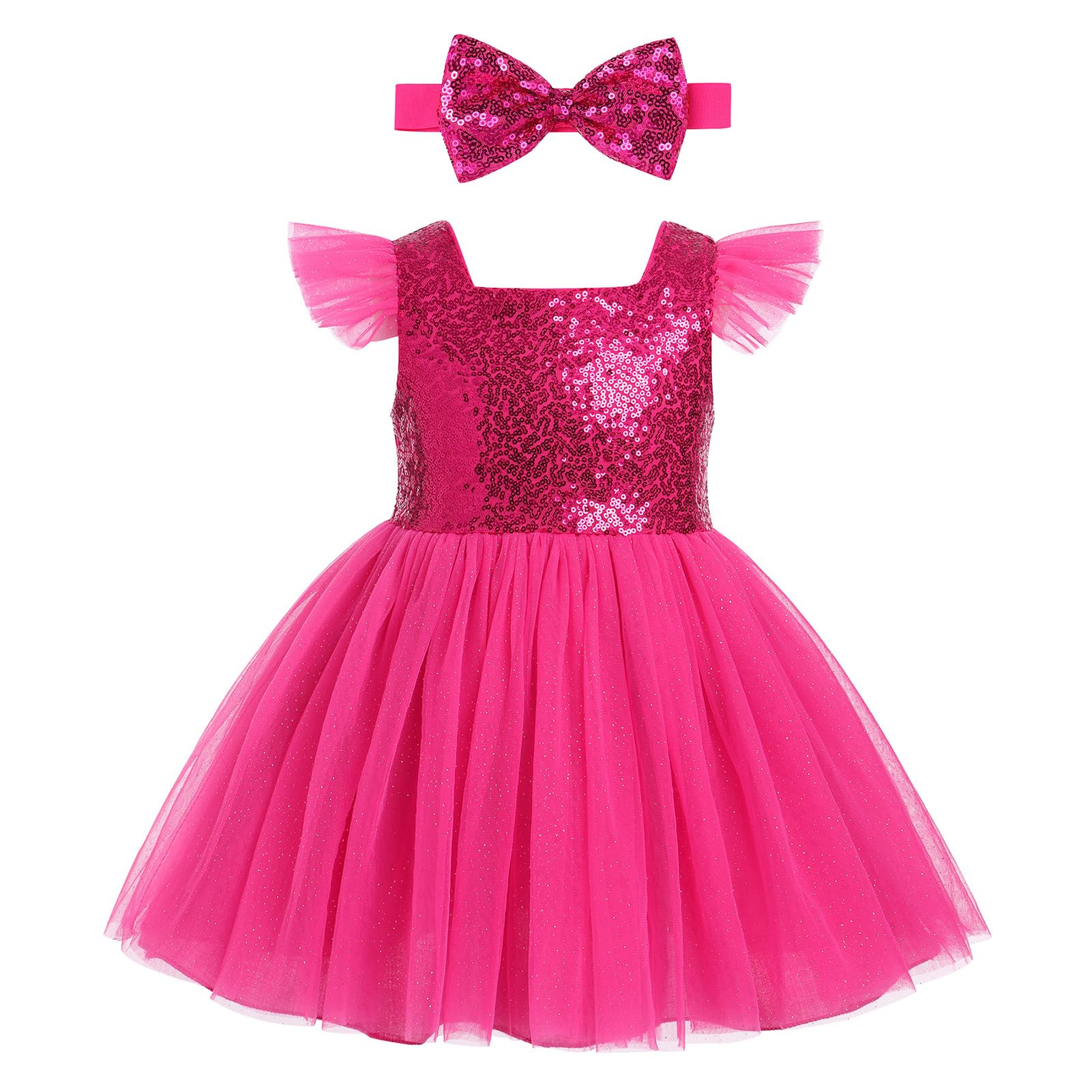 ODASDO Baby Girl Princess Dress - Rainbow Tulle Tutu with Flower Petals for Birthday Party, Pageant, Evening Wedding & Special Occasions | Toddler Formal Wear, Flower Girl Dress, Photoshoot Outfit