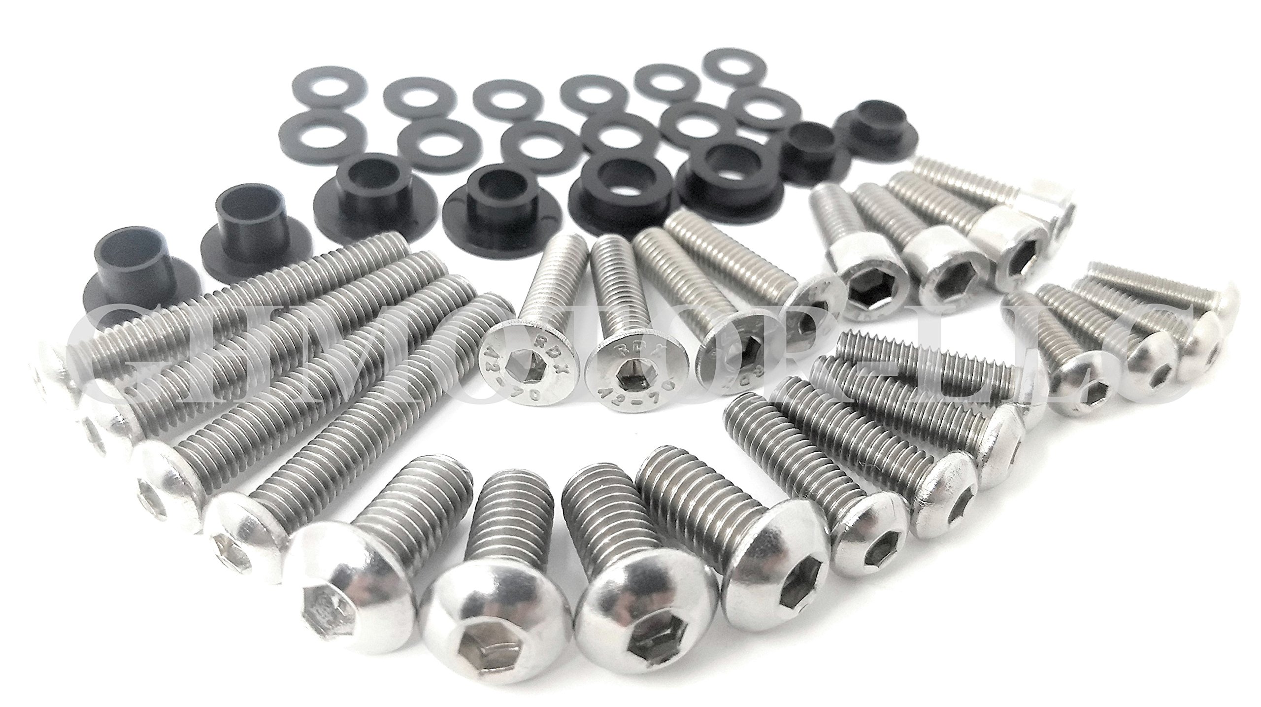 GSXR 600 750 1000 Fairings Bolts Kit (2000-2003) - Silver USA Made for Motorcycle Repair