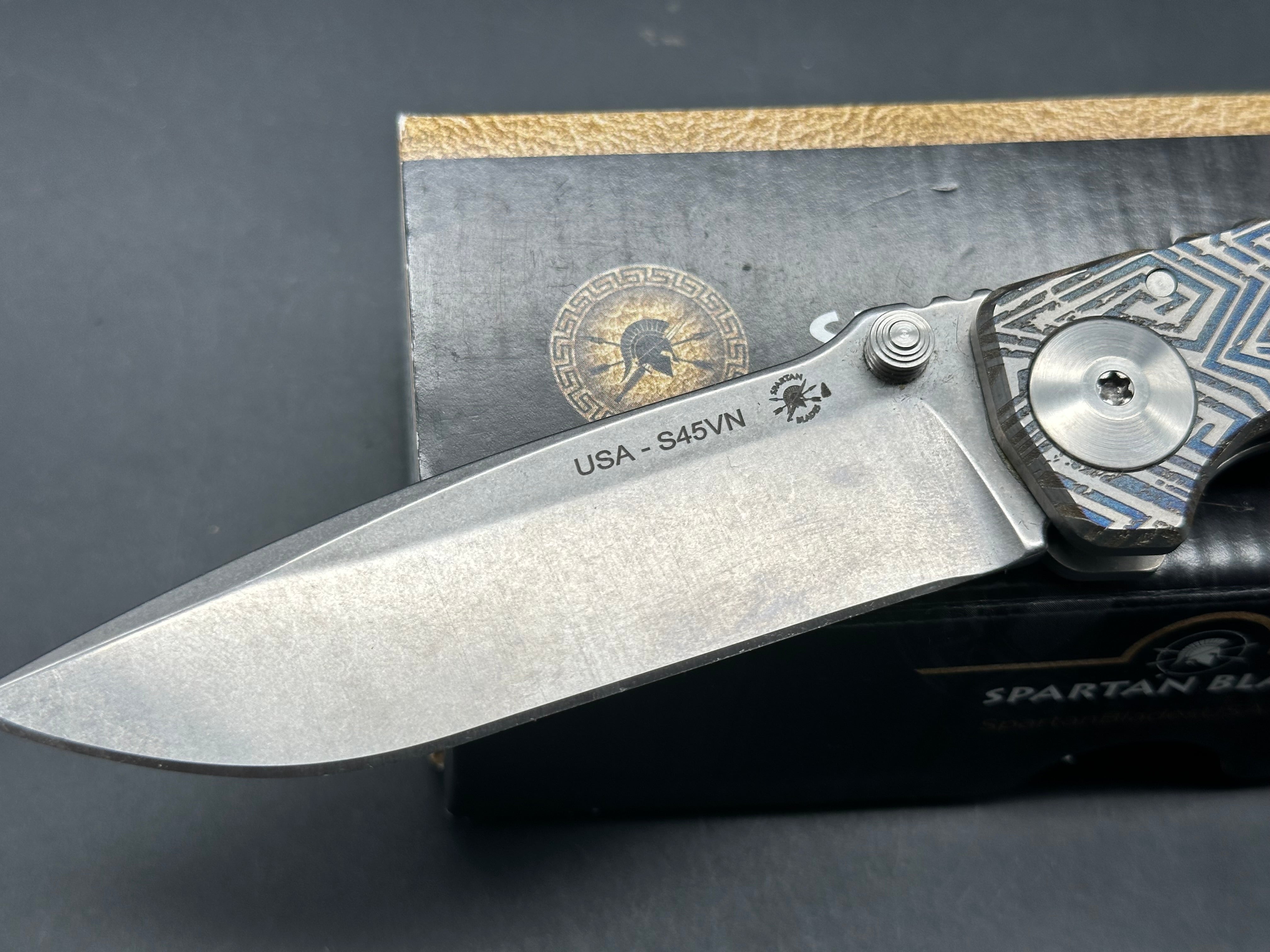 Spartan Harsey Folder 4 - Premium Tactical Folding Knife with Durable Titanium Handle - Perfect for Outdoor Camping, Survival Gear & Everyday Carry (EDC)