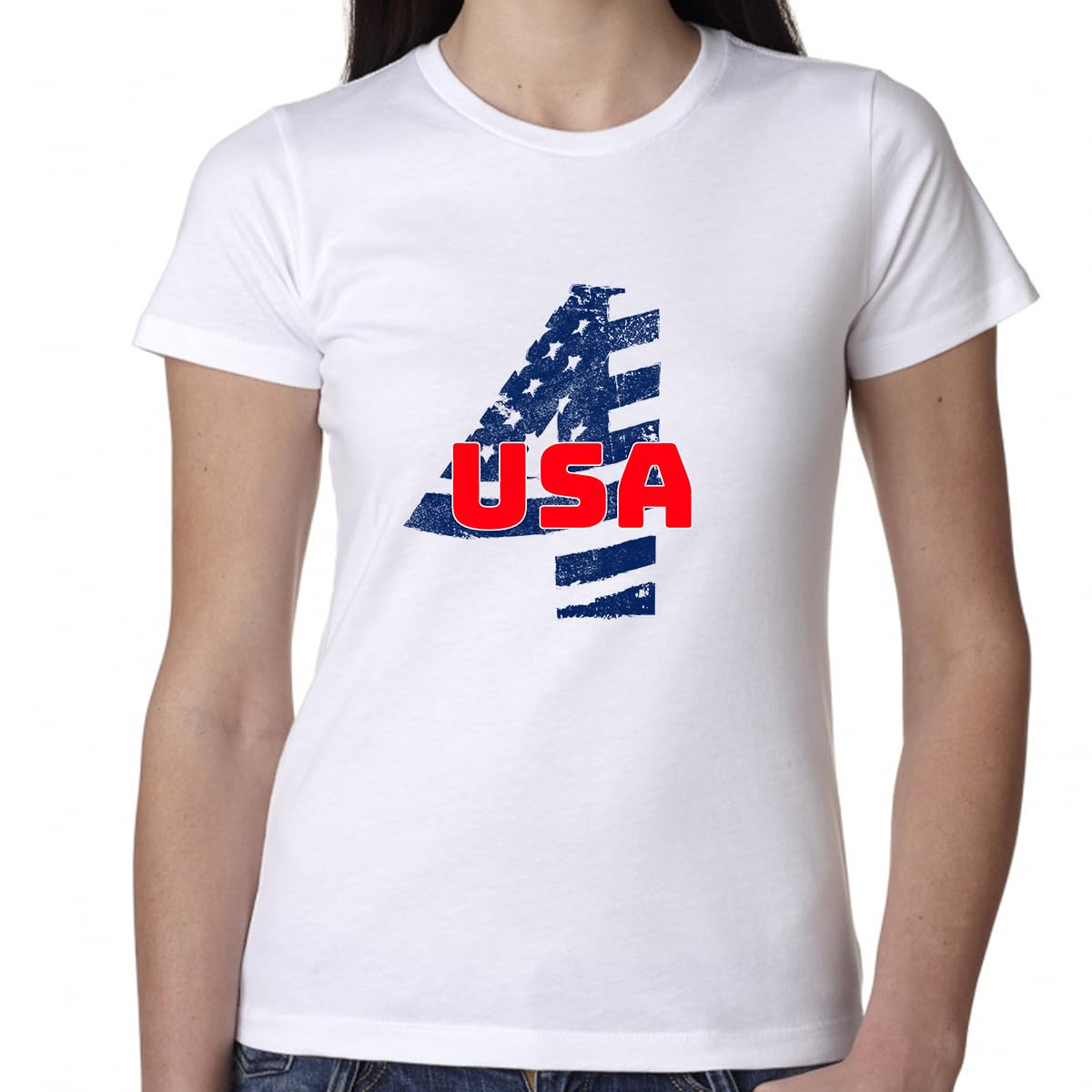 Women's Patriotic American Flag Shirt - 4th of July USA Independence Day T-Shirt for Women | Perfect for BBQ, Fireworks & Summer Festivals