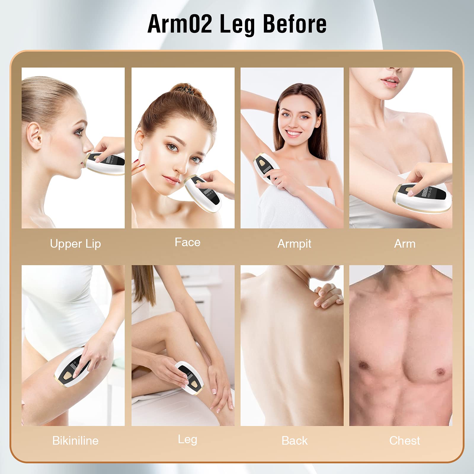 IPL Hair Removal Device for Women - Permanent Painless Hair Remover for Face, Arms, Legs, Bikini Line & Underarms | At-Home Laser Hair Removal System for Smooth Skin | Perfect for Salon-Quality Results at Home