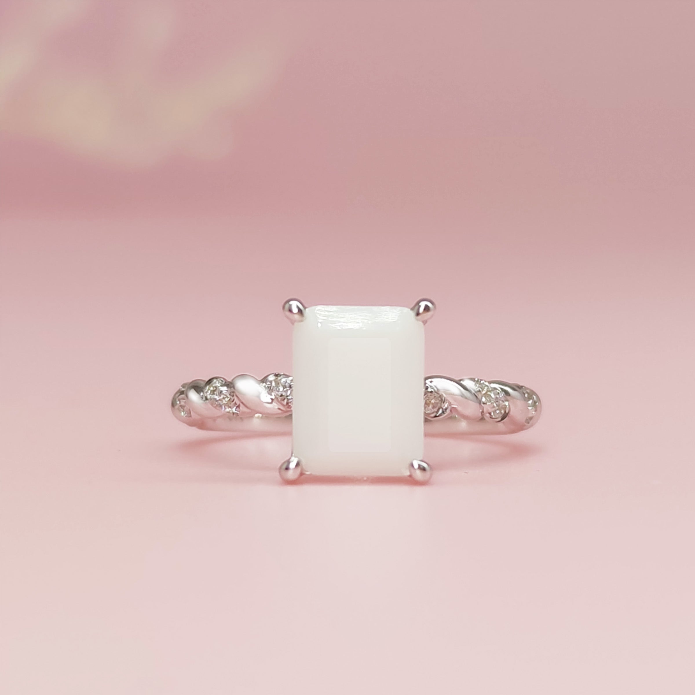 Twisted Elegance Band: Rectangular Twist Solid Gold Breast Milk Ring - Perfect for Nursing Mothers, Breastfeeding Jewelry, Unique Mom Gift for Pregnancy & Postpartum