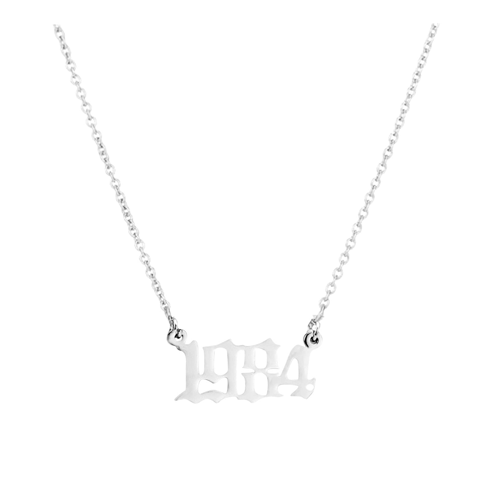 Custom 1980 & 1993 Birth Year Number Necklace - Personalized Women's Jewelry Gift - Chunky Pendant Necklace for Birthday, Anniversary & Special Occasions | Fashion Statement for Everyday Wear & Party Outfits