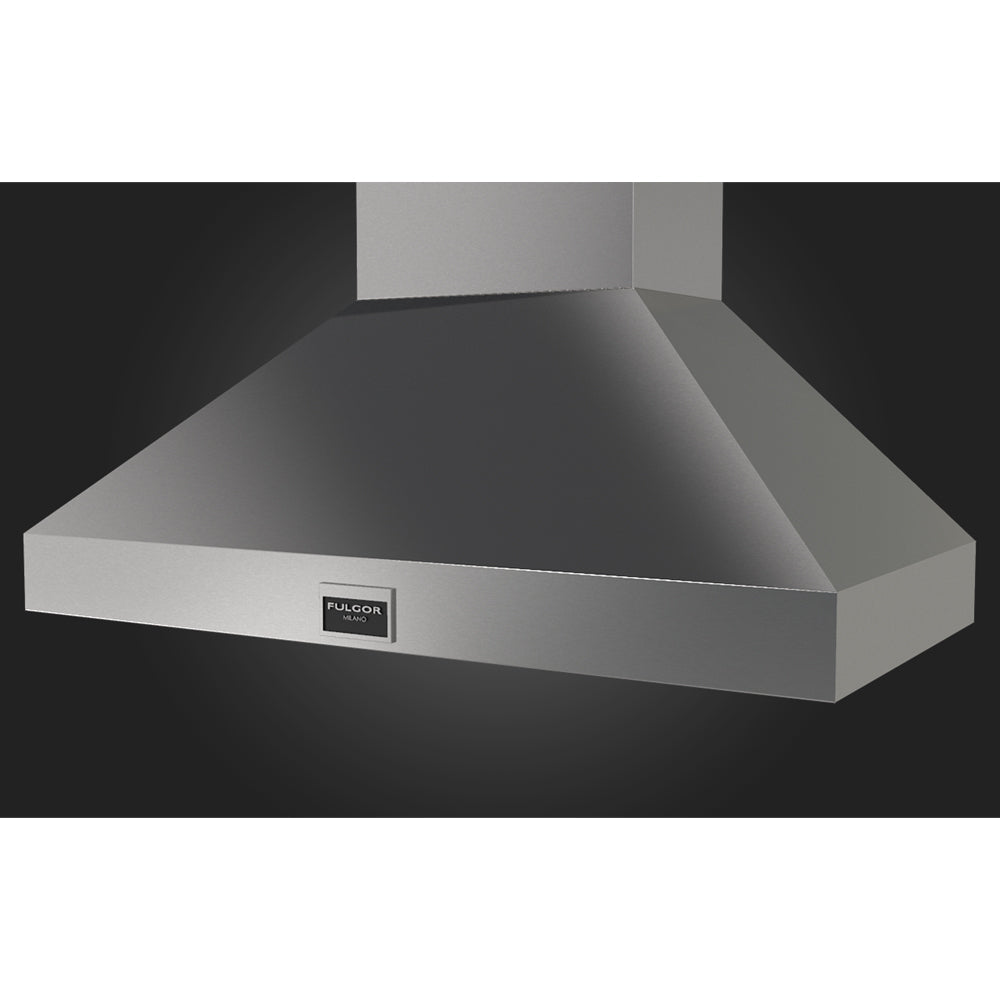 Fulgor Milano 48 Inch 1000 CFM Professional Stainless Steel Wall Mount Range Hood - Model F6PC48DS1 | Powerful Ventilation for Modern Kitchens & Open Concept Homes