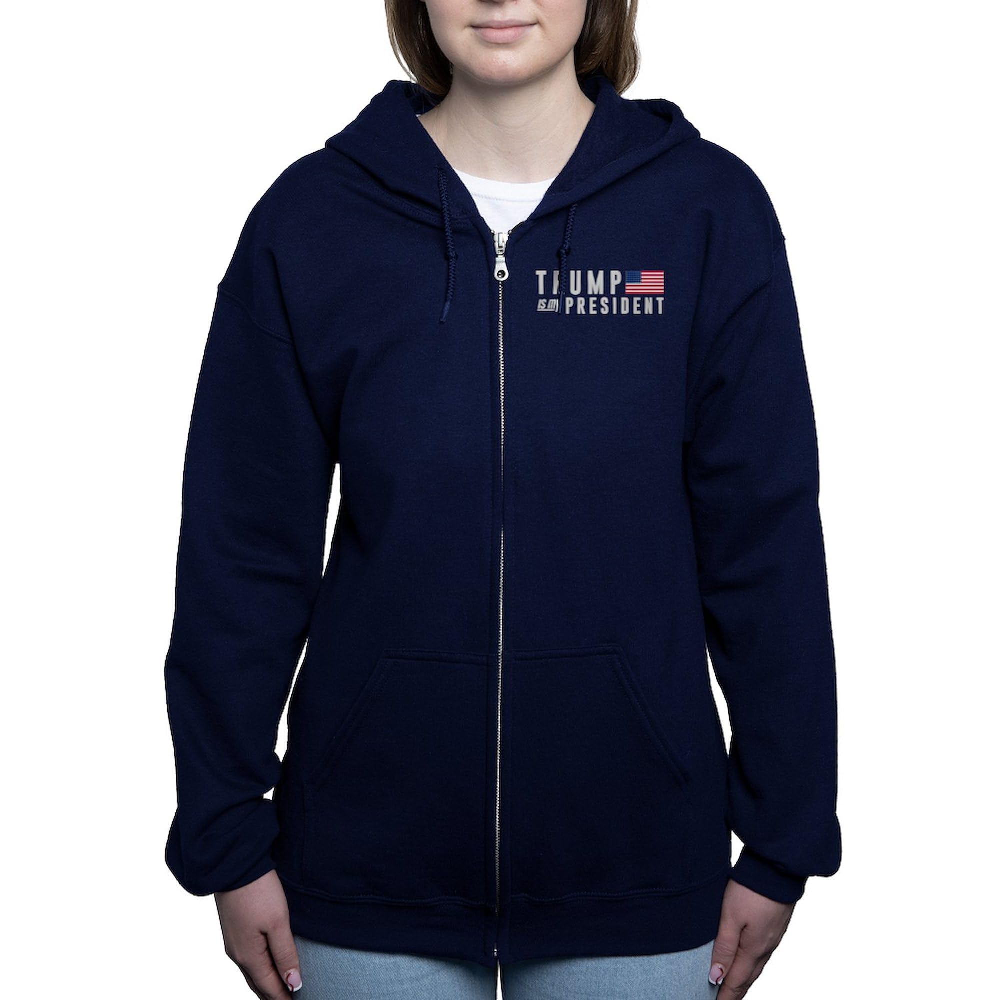 Trump Is My President Women's Zip Hoodie - Stylish Zip-Up Sweatshirt for Women | Perfect for Political Rallies, Casual Outings & Conservative Fashion