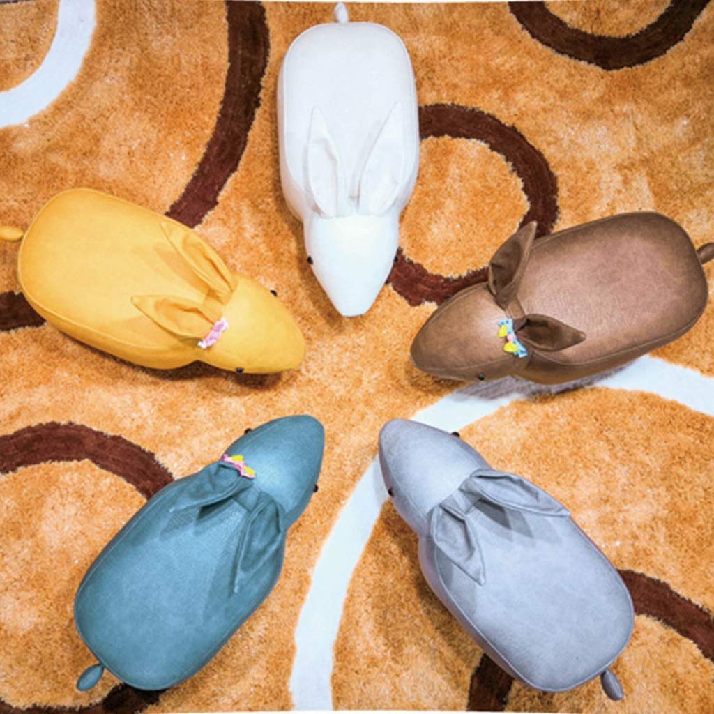 Ottomans Footstools - Rabbit Tattoo Ottoman Footstool, Creative Fashion Home Coffee Table & Shoe Bench, Cartoon Solid Wood Animal Stool (Golden Yellow) - Perfect for Living Room, Bedroom & Nursery Decor