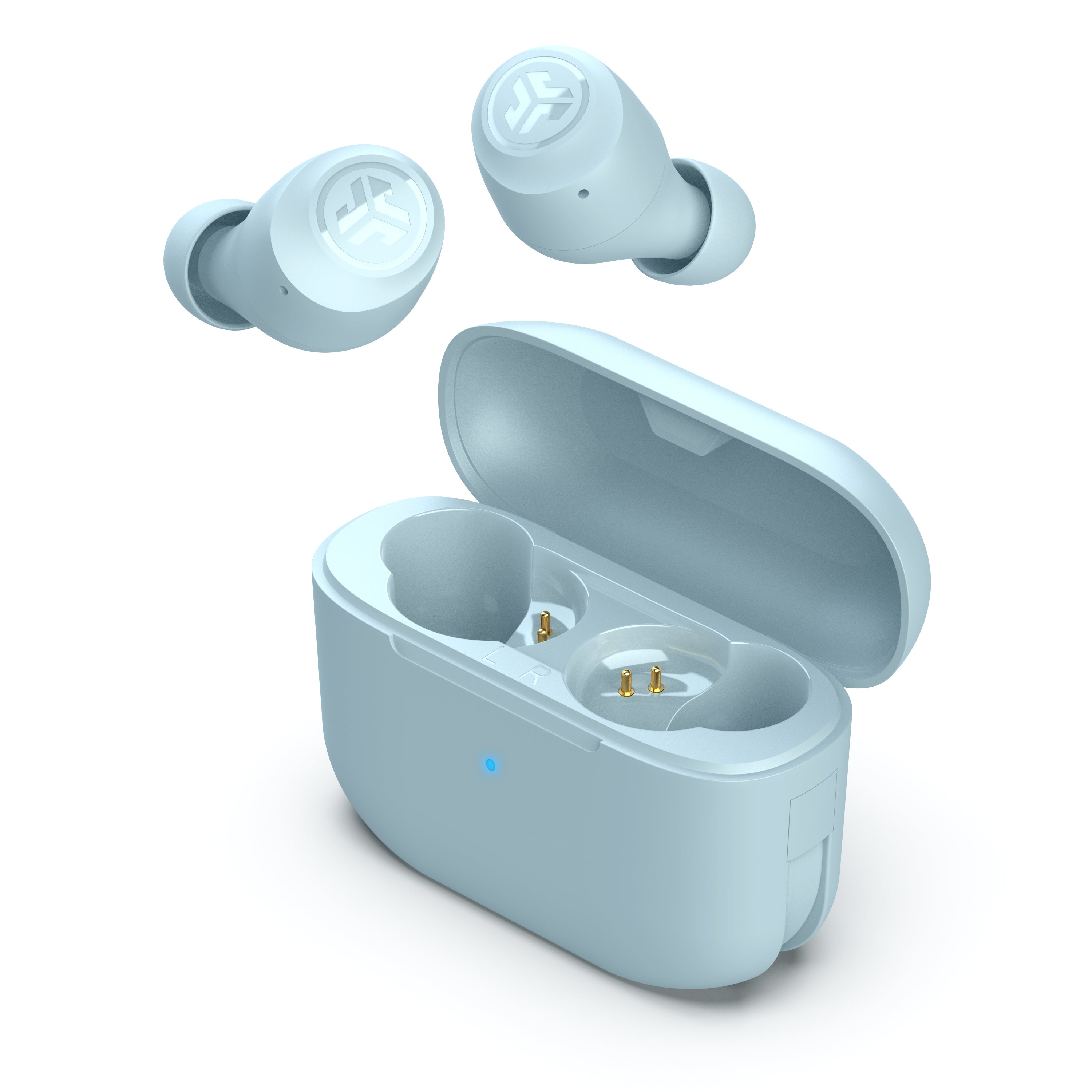 GO POP+ True Wireless Earbuds Bluetooth 5.0 with Mic - Light Blue | 24H Playtime, IPX5 Waterproof, Touch Control | Perfect for Gym, Running & Commuting