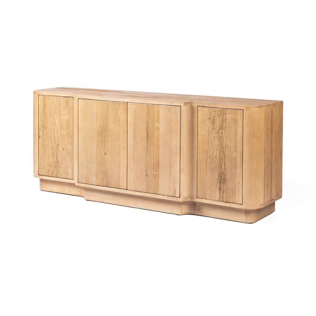 Allandale Sideboard - Natural Elm Wood Buffet Cabinet for Dining Room, Living Room & Entryway Storage | Mid-Century Modern Style Furniture