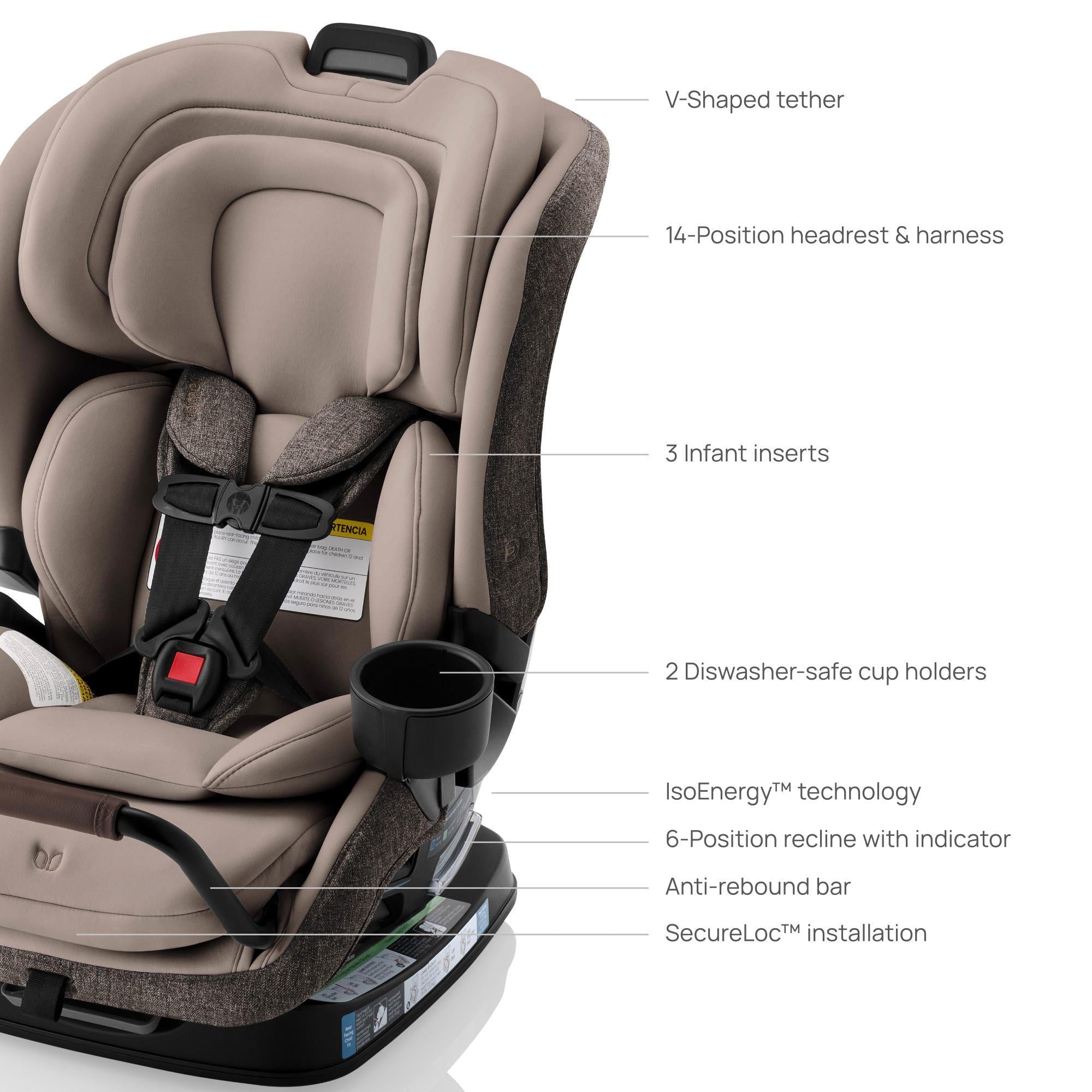 Romer Veni Convertible Car Seat for Babies & Toddlers - 3-in-1 Rear Facing, Forward Facing & Booster - Safe & Comfortable for Travel, School & Family Road Trips