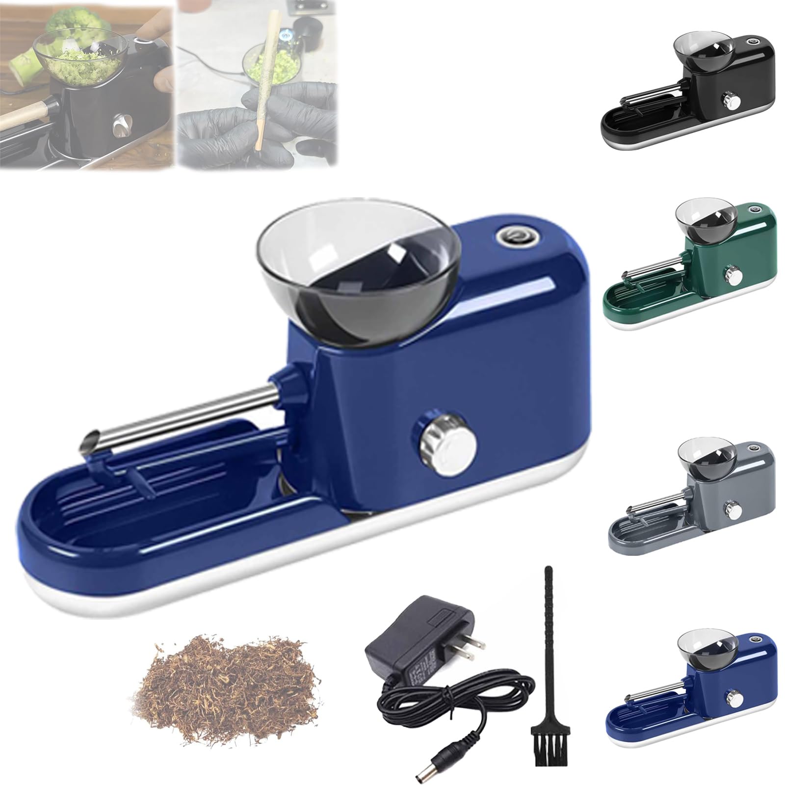 Electric Za Rolling Machine - 6.5mm/8mm Automatic Herb Grinder | Portable & Easy to Use | Perfect for Rolling Perfect Joints at Home or On The Go (Blue)