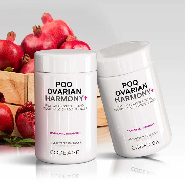 Codeage PQQ Ovarian Harmony+ Supplement for Women - Supports Ovarian Health & Hormonal Balance - Best for Fertility, Menopause & Reproductive Wellness - Daily Women's Health Support