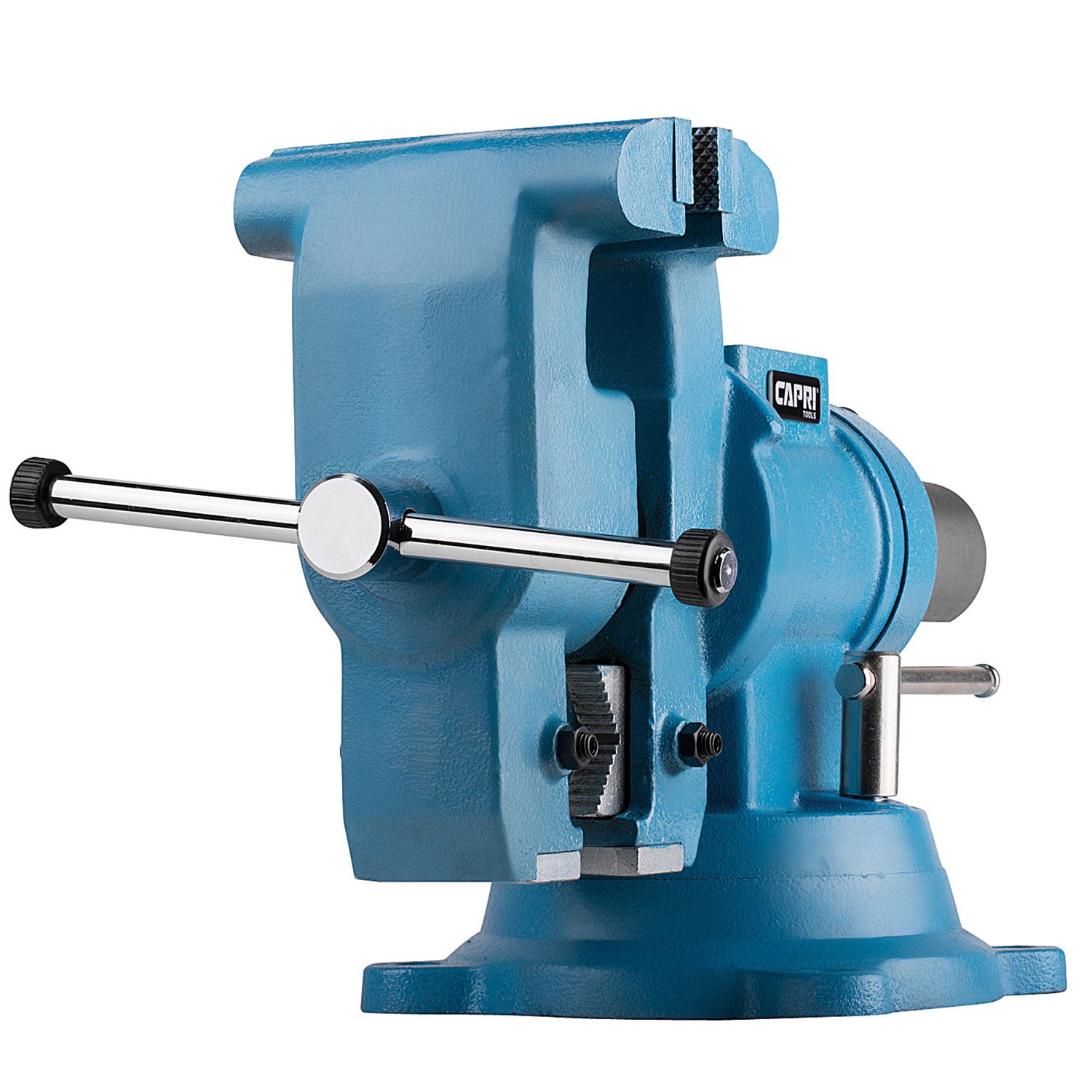 Capri Tools 10519 6-Inch Rotating Base & Swivel Head Bench Vise - Heavy Duty Metalworking, Woodworking & DIY Projects - Perfect for Home Garage, Workshop & Professional Use
