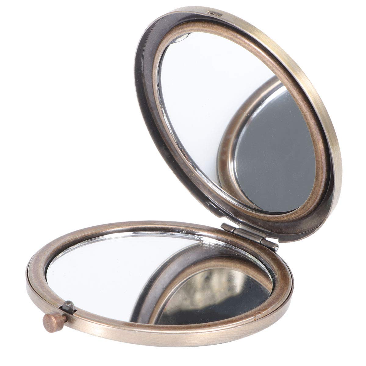 Portable Round Folding Compact Mirror - Double Sided Travel Makeup Mirror with Case | Perfect for Handbag, Purse, Travel & Home Use | Great Gift for Women & Makeup Lovers