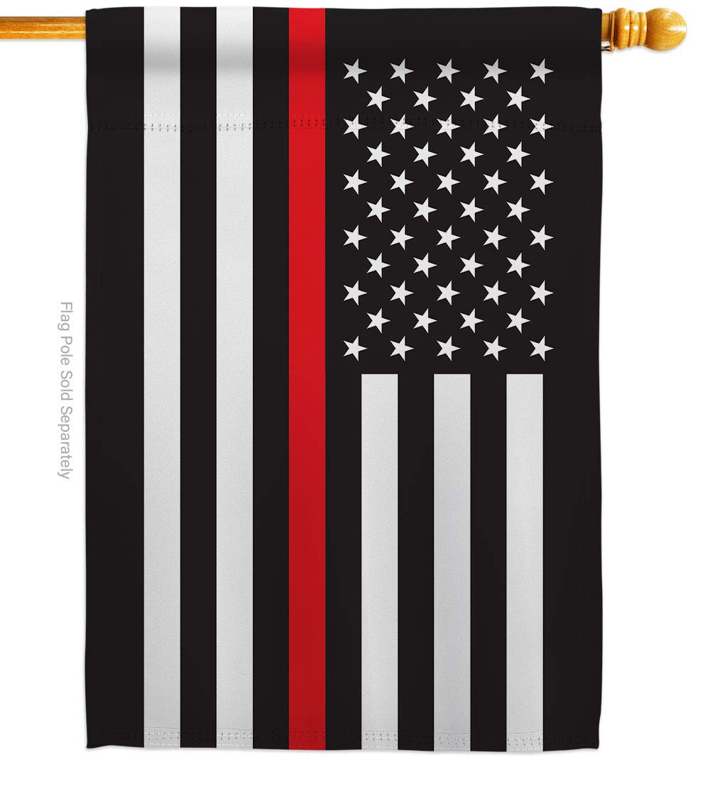 Thin Red Line House Flag 28x40 in - Double Sided Armed Forces Tribute Flag for Garden, Yard & Home Decoration - Patriotic Outdoor Banner for Military Support & First Responders Appreciation