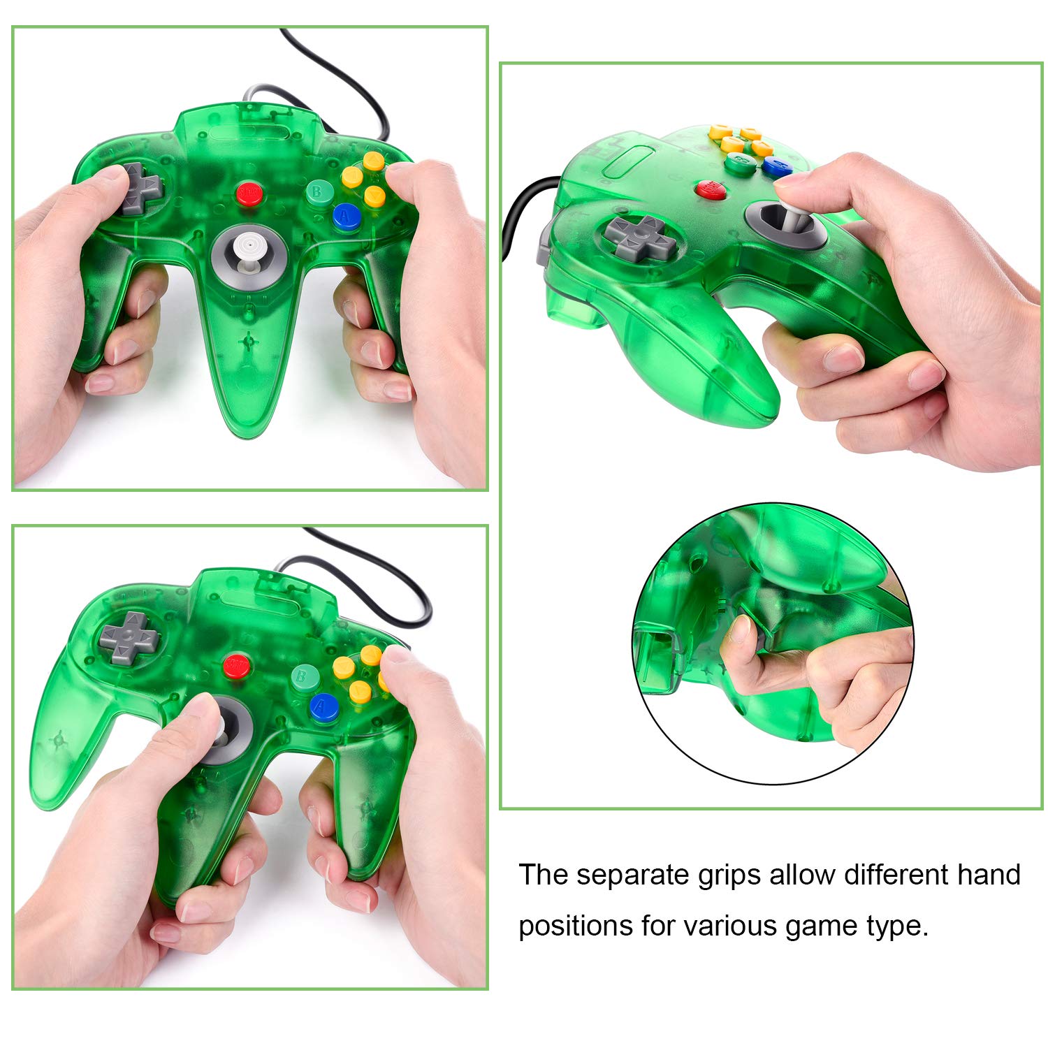Original N64 USB Controller - Wired Gamepad Joystick for Windows PC, Mac, Linux & Raspberry Pi 3 | Compatible with Classic Nintendo 64 Games | Perfect for Retro Gaming, Emulators & Classic Console Enthusiasts (Green+Orange)