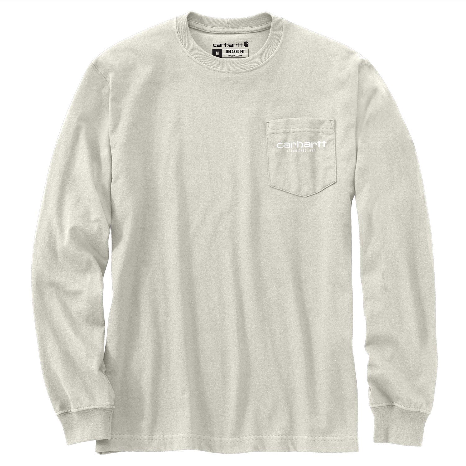 Carhartt Men's Relaxed Fit Heavyweight Pocket Graphic Long Sleeve T-Shirt - Durable Workwear for Construction, Outdoor & Casual Wear
