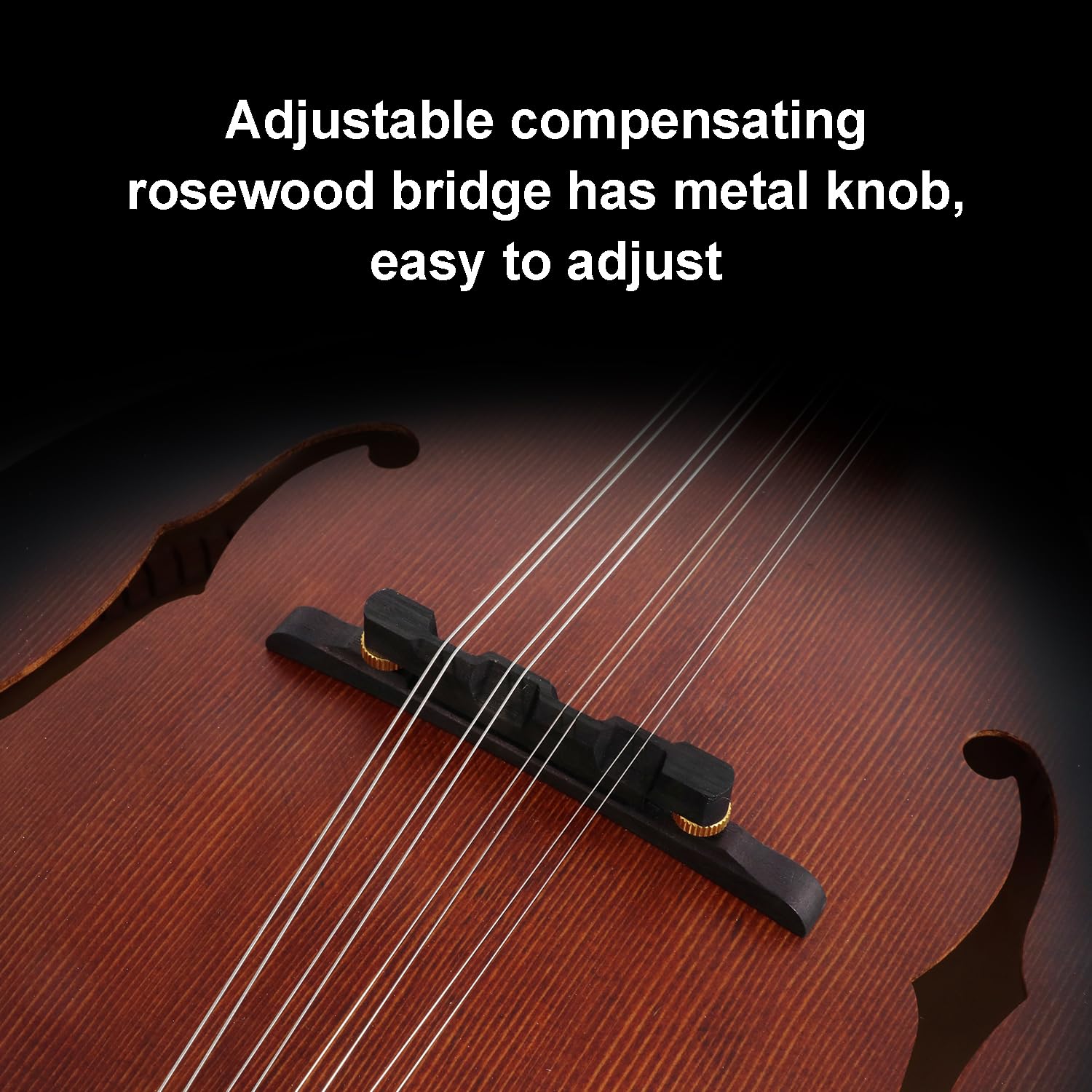 A-Style 8 String Acoustic Mandolin Guitar with Spruce Top & F-Holes - Okoume Neck & Rosewood Bridge - Complete Beginner Kit with Gig Bag, Tuner, Accessories - Perfect for Folk, Bluegrass & Celtic Music Performances