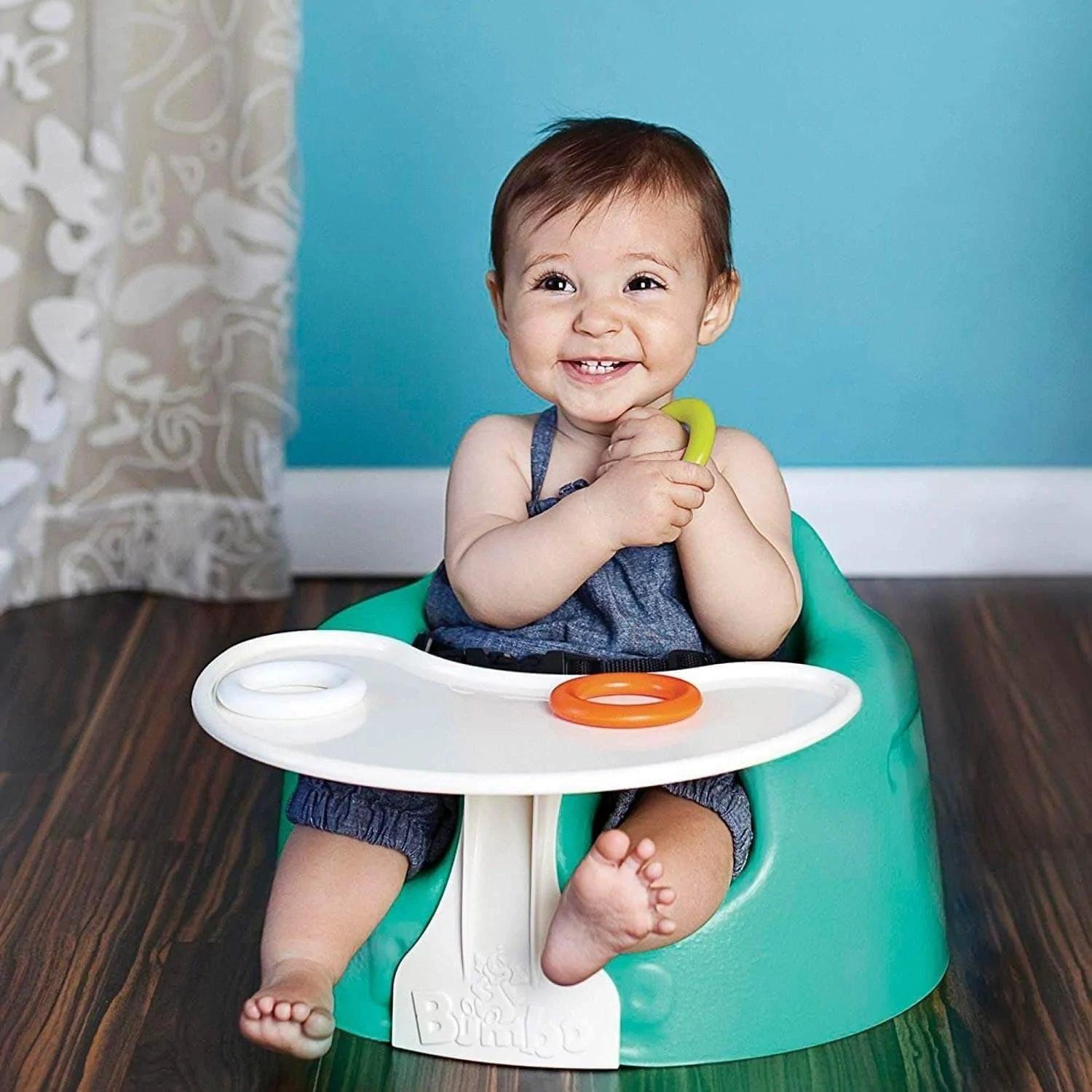 Bumbo Floor Seat Tray for Babies - Adjustable Baby Chair with Removable Tray for Feeding & Play - Perfect for Infants 6-12 Months - Home, Daycare & Travel Use