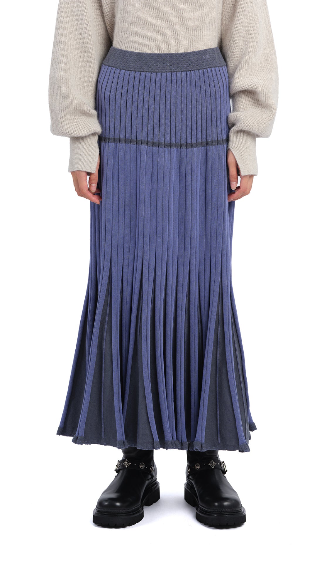Stylish Knitted Flare Skirt for Women - Soft Stretch Comfortable Midi Skirt - Perfect for Casual Outfits, Office Wear & Date Nights