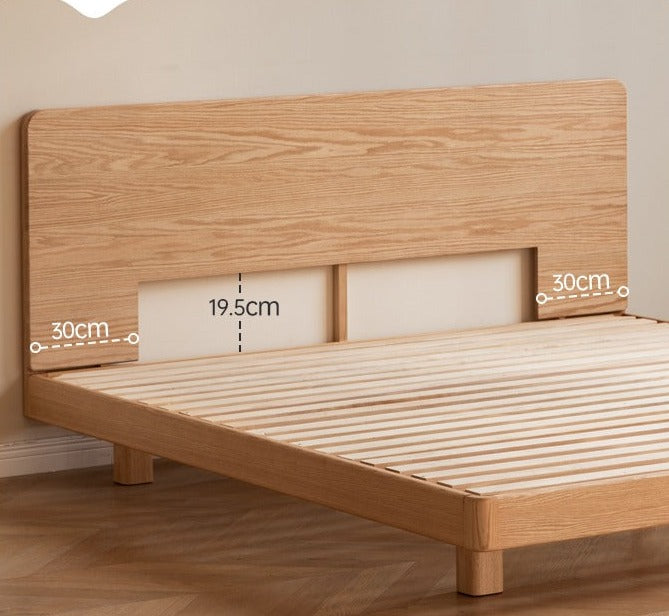 Solid Oak Wood Suspension Bed - King Size Platform Bed Frame with Large Headboard - Perfect for Master Bedroom & Modern Home Decor